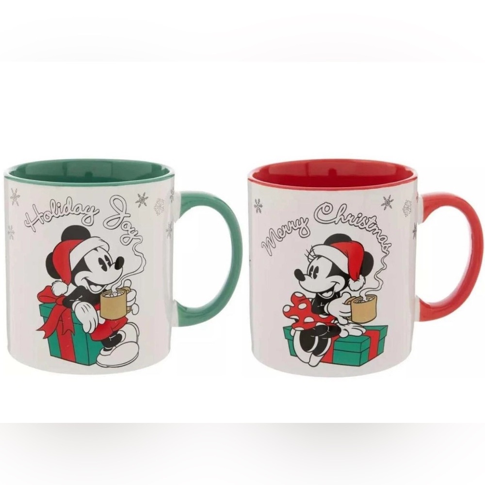 Disney Mickey & Minnie Mouse Set of Christmas Mugs 20 oz. - Set of 2 Pieces